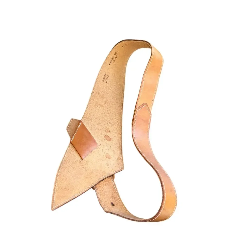 Vintage Waisted belt co 1980s honey colored leather waist belt diagonal buckle